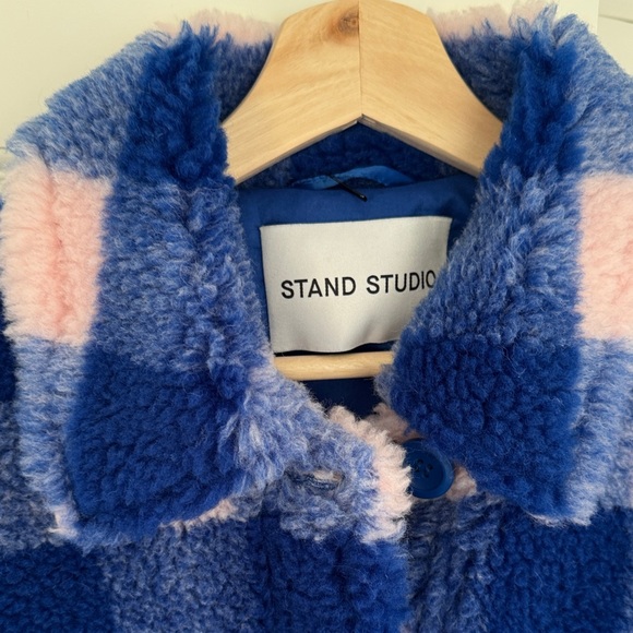 Stand Studio Sabi Blue and Pink Checkered Jacket - Picture 2 of 7